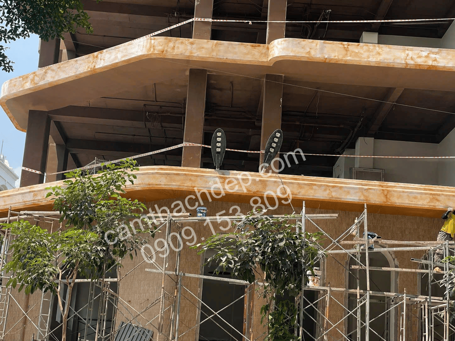 Cột Sơn Giả Đá Hoàng Kim Cao Cấp - cẩm thạch đẹp
