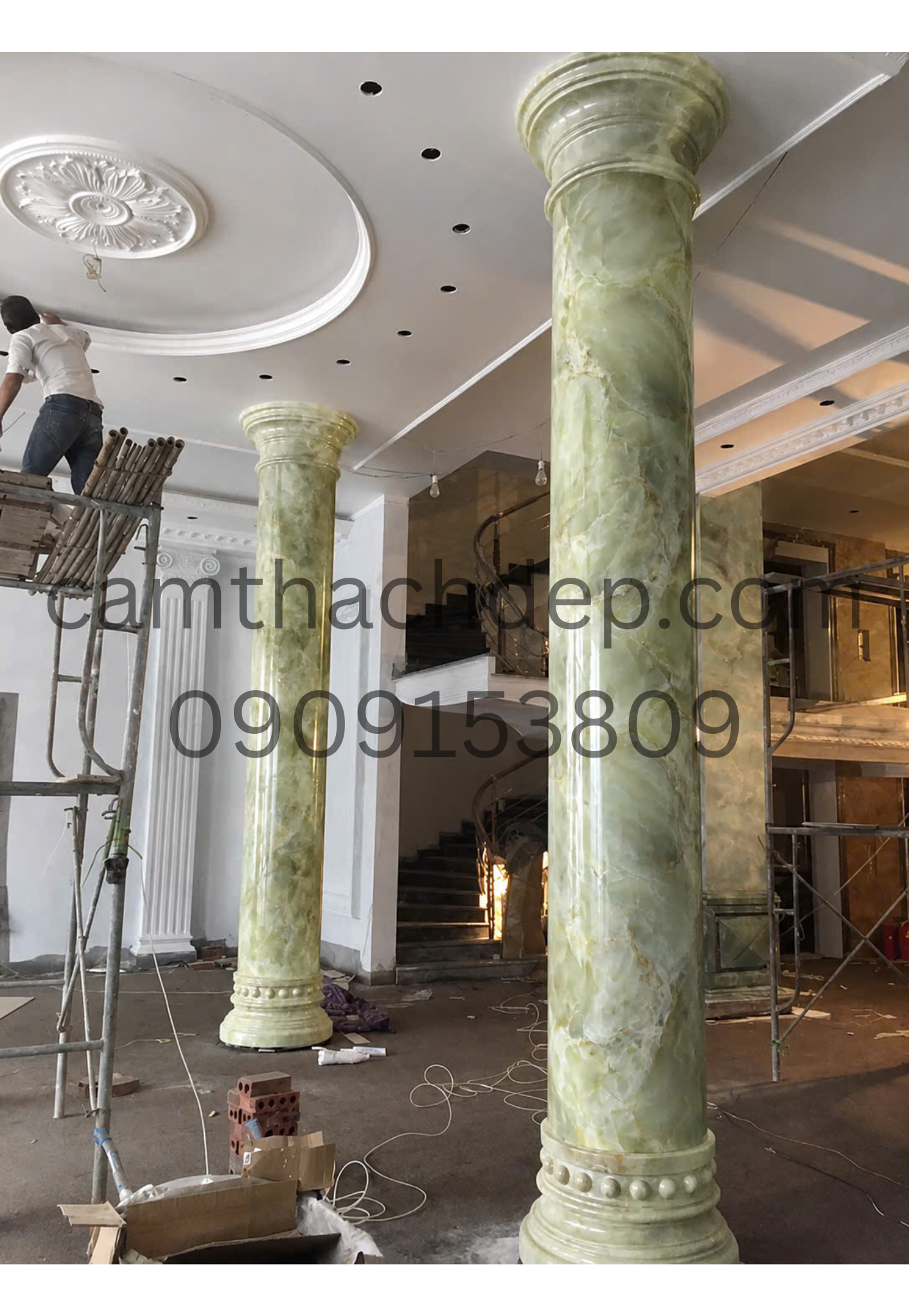 mẫu cột tròn sơn giả đá cẩm thạch đẹp