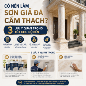 Có Nên Làm Sơn Giả Đá Cẩm Thạch? 3 Lưu Ý Quan Trọng Tốt Cho Độ Bền