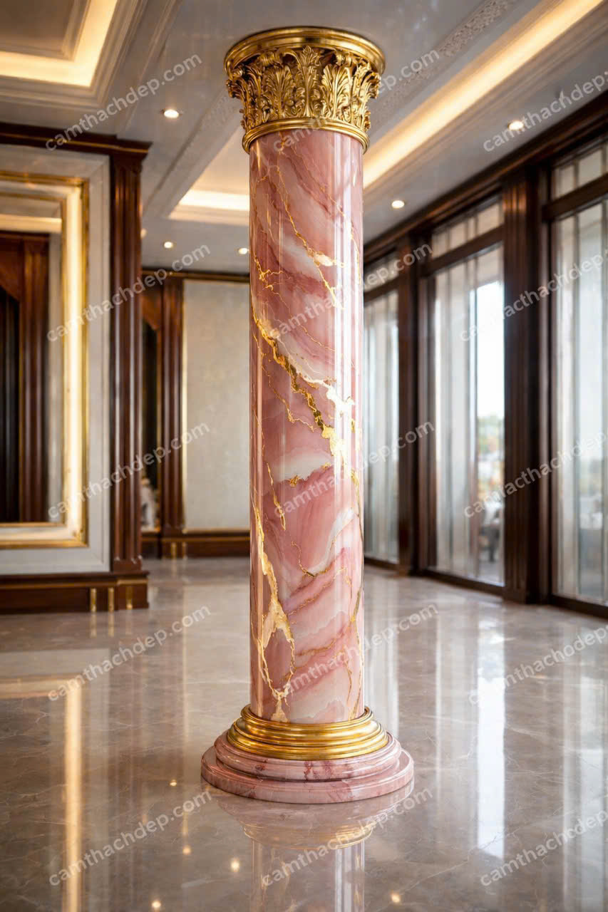 Giả đá cẩm thạch cao cấp hồng ngọc