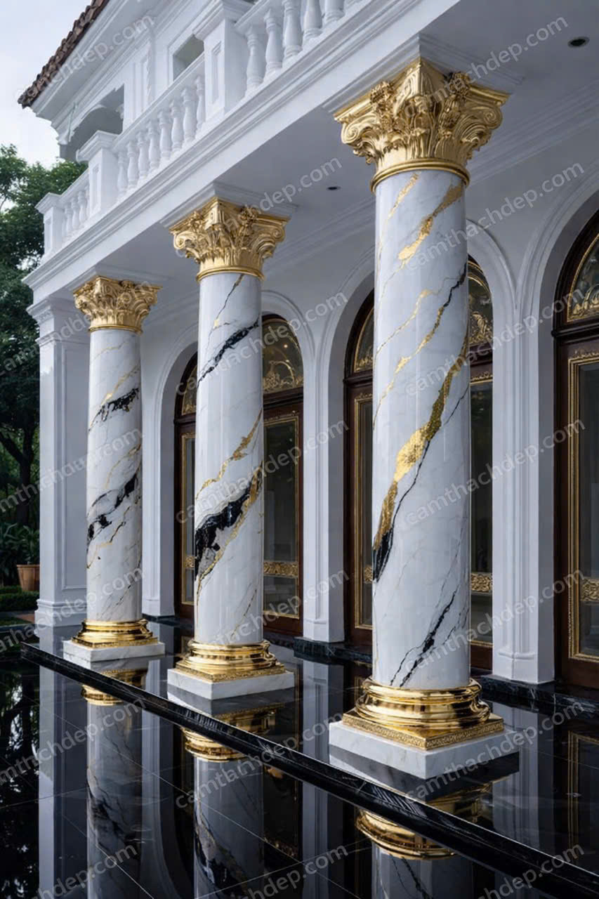 Giả đá cẩm thạch cao cấp trắng ngọc