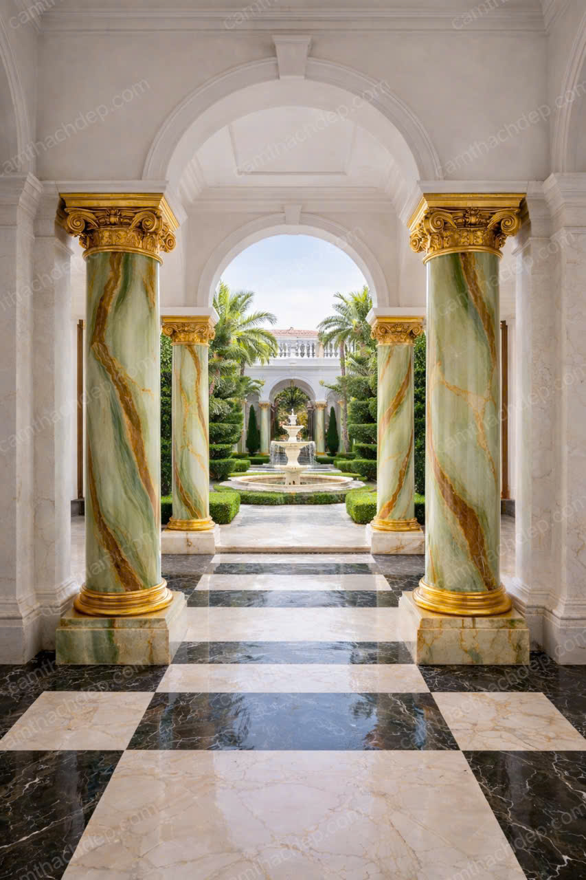 Giả đá cẩm thạch cao cấp xanh ngọc