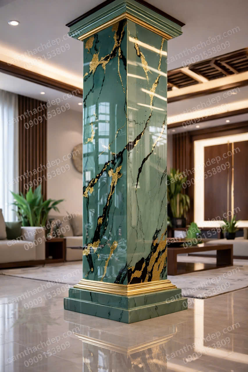 Giả đá cẩm thạch cao cấp xanh ngọc lục bảo