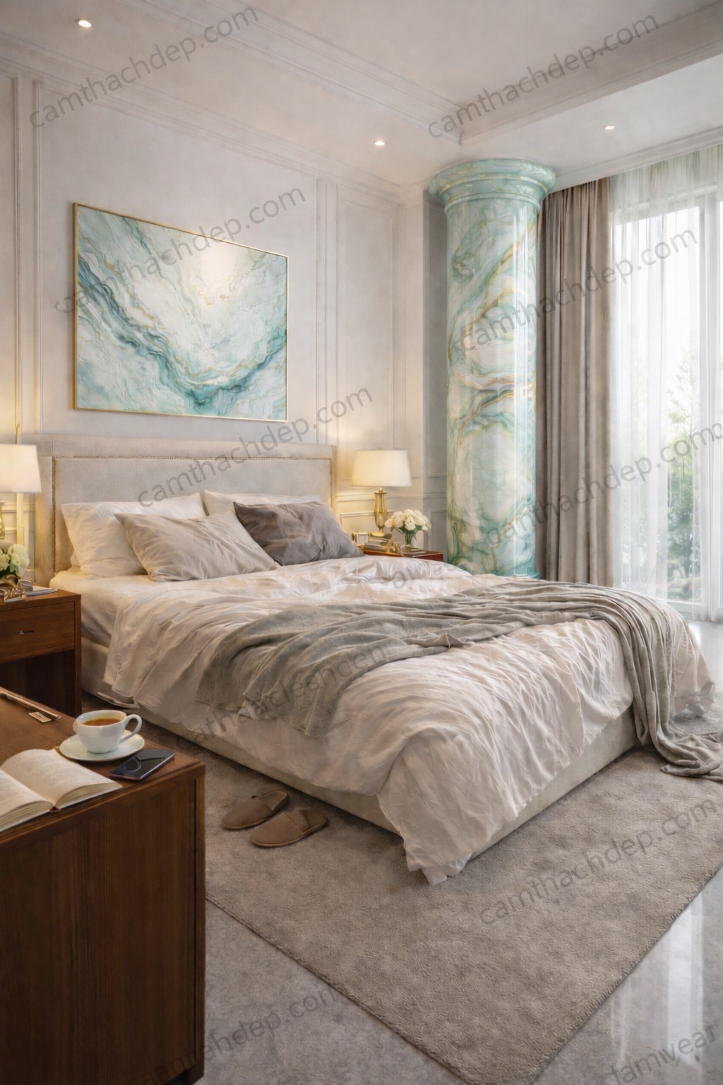 Giả Đá Cẩm Thạch Ngọc Bích Hoàng Gia Ánh Kim