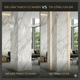 Nên chọn đá cẩm thạch tự nhiên hay thi công giả đá cho cột trụ?